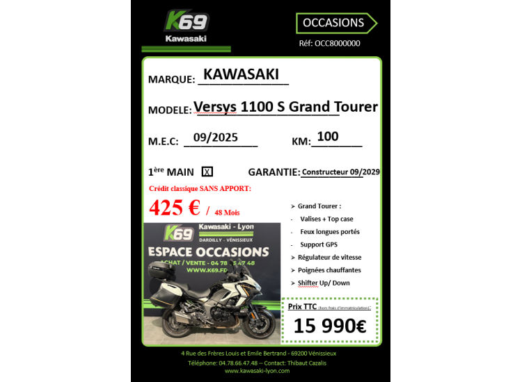 KAWASAKI VERSYS 1100 S Grand Tourer