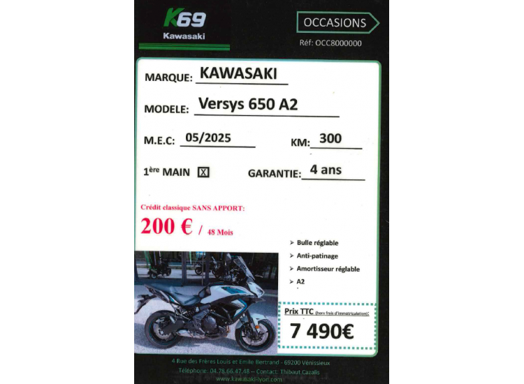 KAWASAKI VERSYS 650 A2