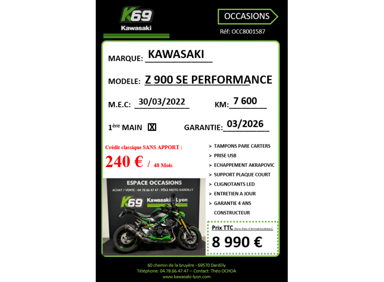 KAWASAKI Z900 SE PERFORMANCE